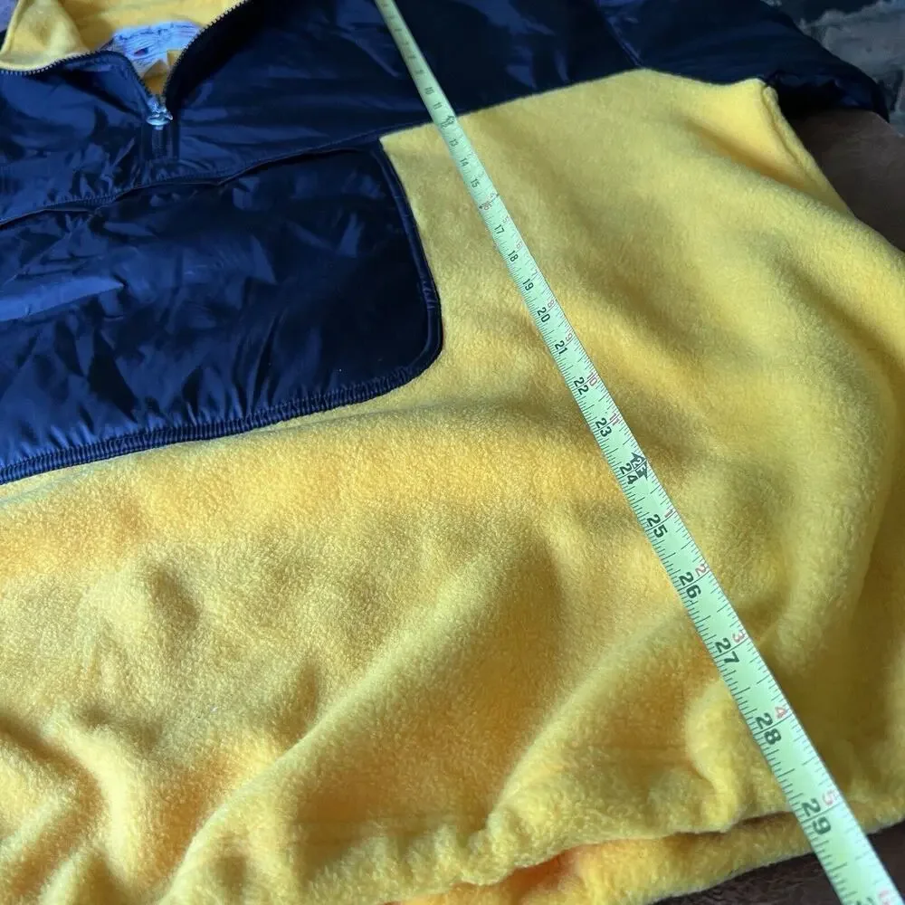 Vintage Yellow Black Champion Fleece Jacket Size XL Mountaineers Kangaroo Pouch